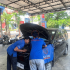Keluar air dari knalpot mobil di pagi hari